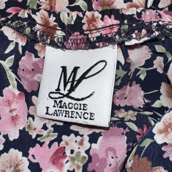 Vintage Maggie Lawrence Pink Floral Midi Skirt Women Lightweight Cottagecore Sz0 - Picture 6 of 7